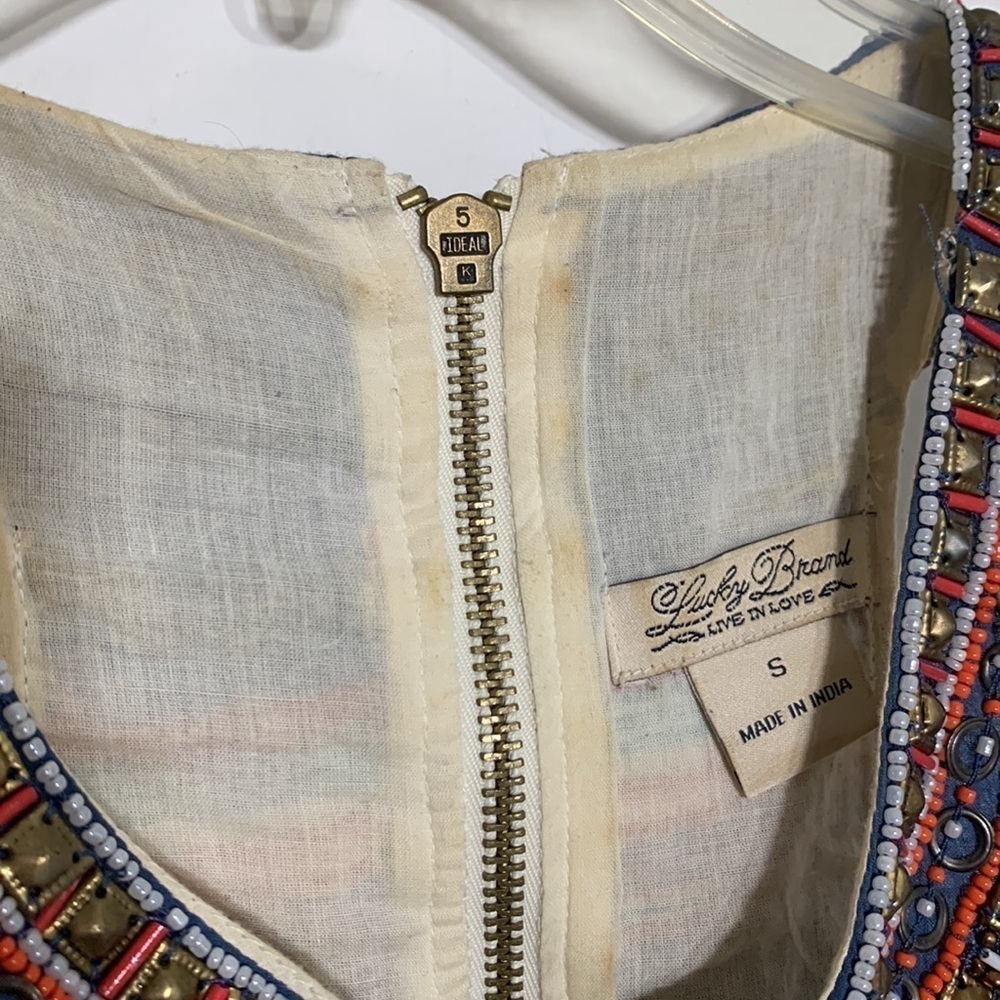 Lucky brand bohemian woven print sleeveless mini dress halter neck small - Picture 7 of 14